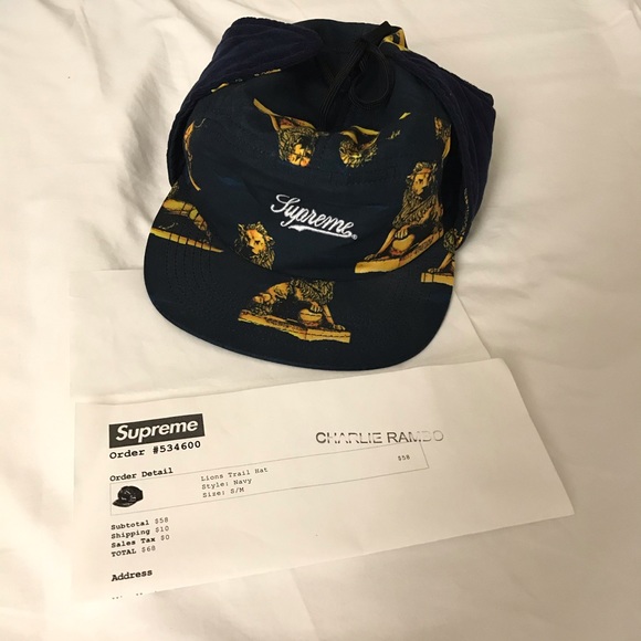 Supreme Accessories - NWOT Supreme Lions Trail 5 Panel Camp Hat AW 2013